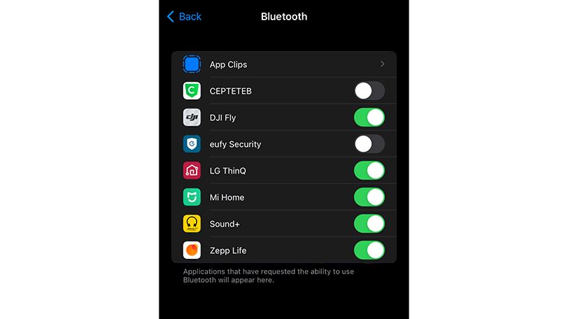iphone bluetooth services